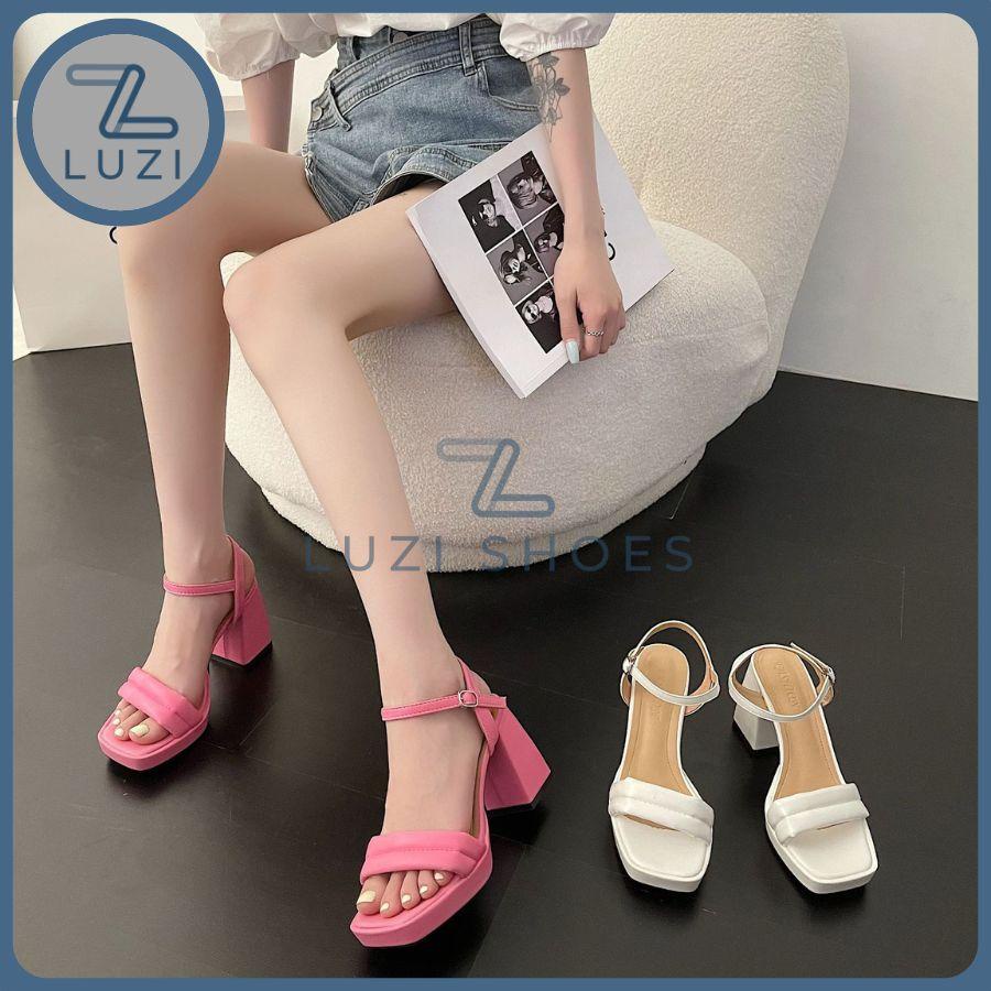 Front Double Horizontal Strap Women High Heel Sandals 2Cm High With