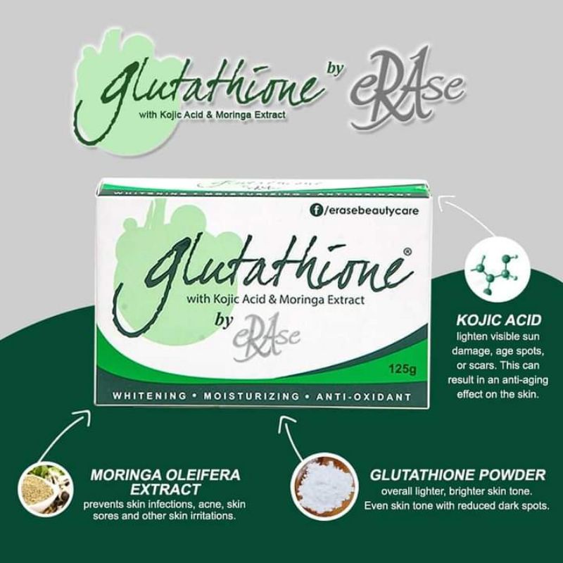 GLUTA by ERASE w/ Kojic Acid & Moringa Extract Soap | Shopee Philippines