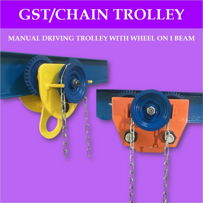 2T 3T One Two Shafting Geared Chain Trolley Manual Driving Trolley With ...