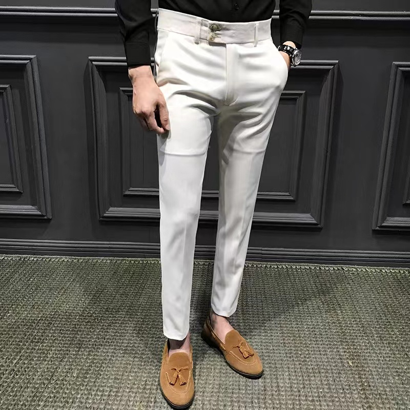 HUILISHI Korean fashion Plain Slim Fit men's suit pants | Shopee ...