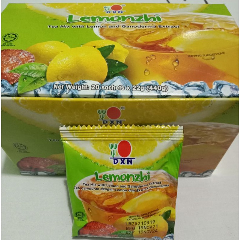 DXN LEMONZHI Tea Mix with Lemon and Ganoderma Extract 20 sachets x 22g ...