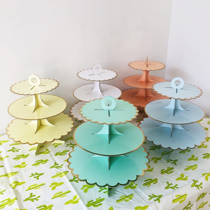 Three Layers Of Paper Cake Rack Birthday Party Cake Decoration Wedding ...