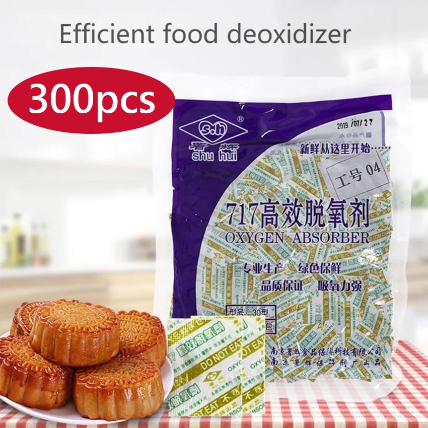 300Pcs Food Grade Silica Gel Desiccant Oxygen Absorber Anti Molds and