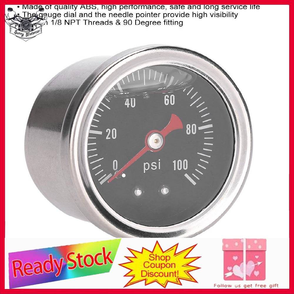 Ready Stock 0-100 PSI/bar Universal Car Fuel Pressure Regulator Gauge ...