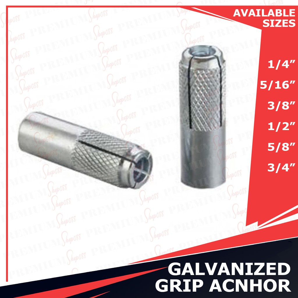 1/4 , 5/16 , 3/8 , 1/2 , 5/8 , 3/4 Grip Anchor Drop In Anchor Expansion ...