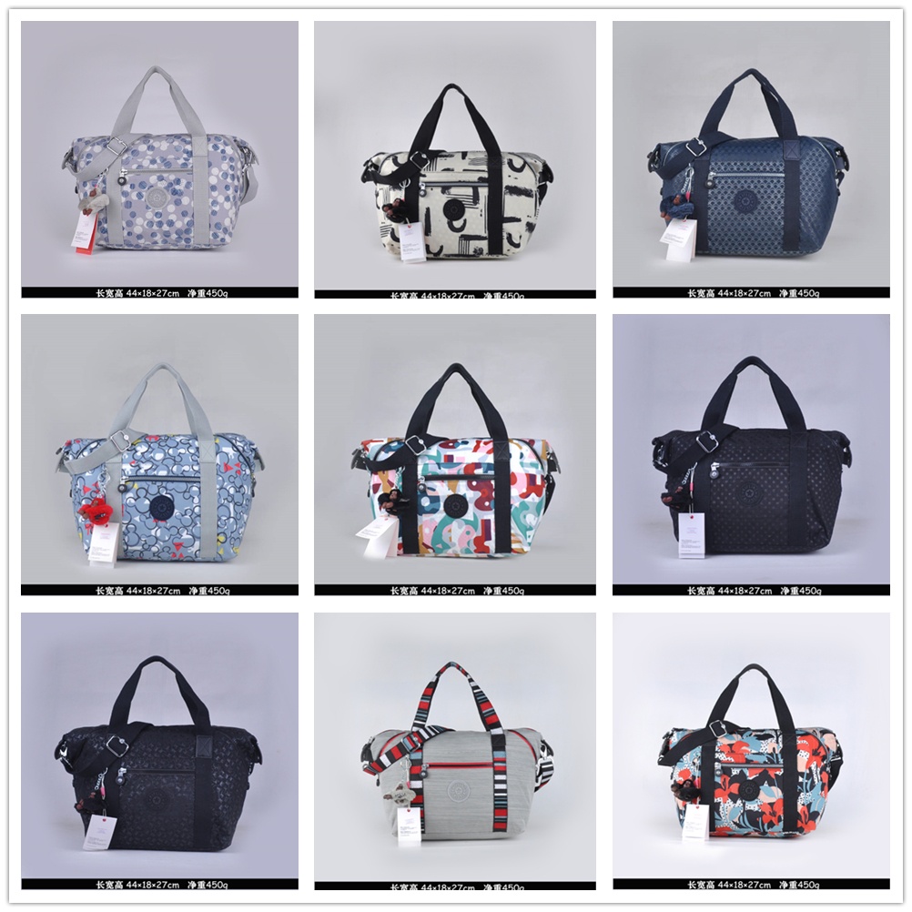 PROMO kiplingK13848 กระเป๋าถือกระเป๋าสะพายผ้าไนล่อนกันน้ําขนาดใหญ่แบบ