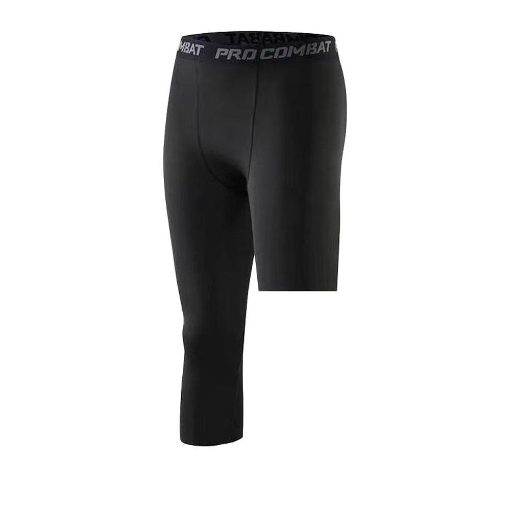Men's One Leg Compression Capri Tights Base Pants Layer Athletic ...