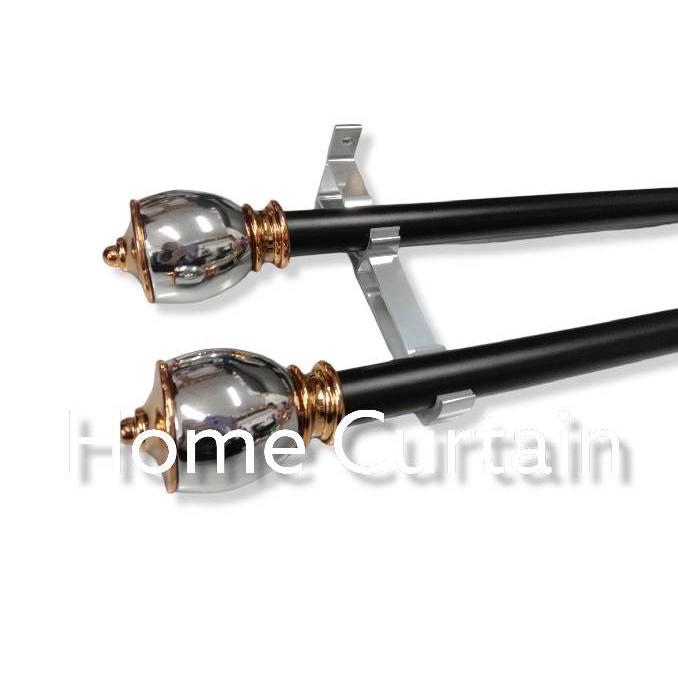 Double Curtain Rod Complete Set Of Rods Rail Accessories | Shopee ...
