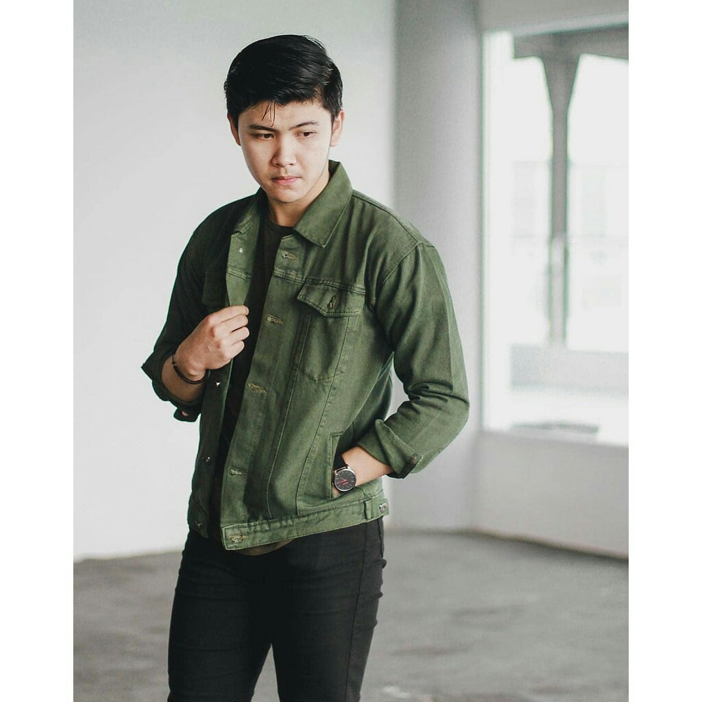 Denim jacket army green hotsell