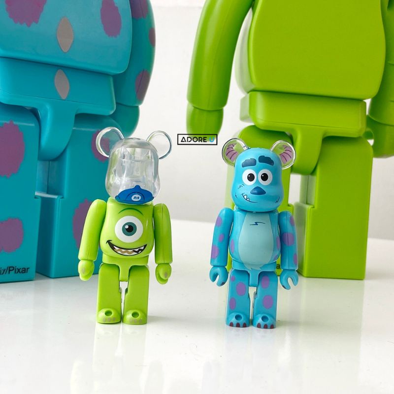 1 Pair Of Bearbrick Monsters Inc 100% 7cm 