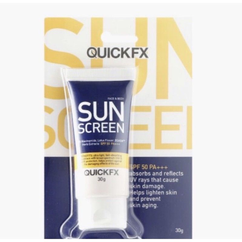 Quickfx Sunscreen 30grams/ QuickFx eye lift cream 30grams/Tinted