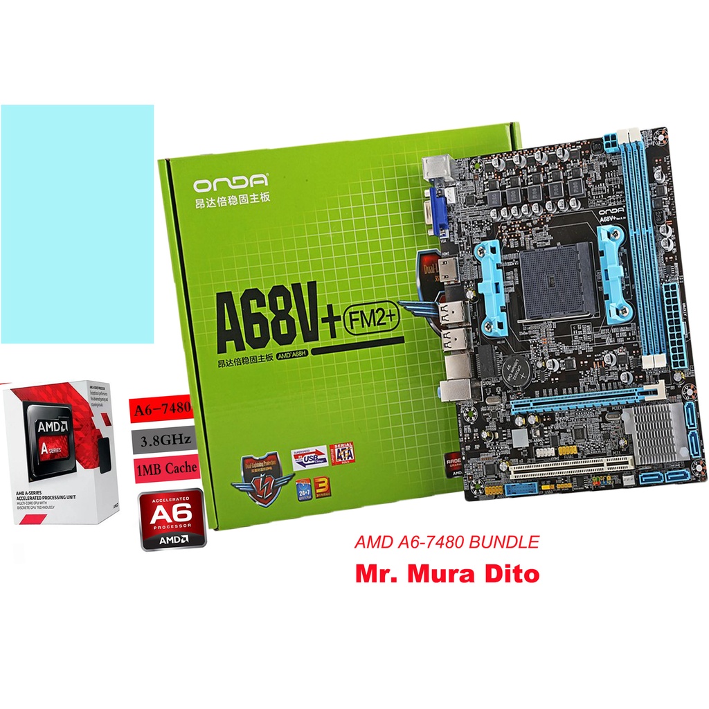 AMD A6 7480 + ONDA A68V FM2+ BUNDLE BRAND NEW with BOX type Orig ...