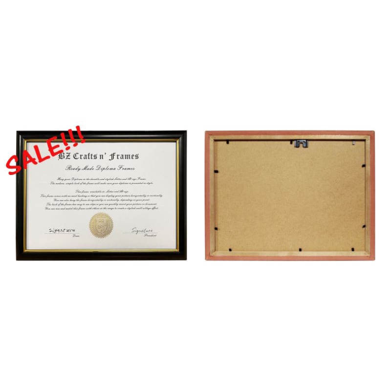 CERTIFICATE FRAME with Gold Lining Letter & A4 size Plastic Sheet NOT