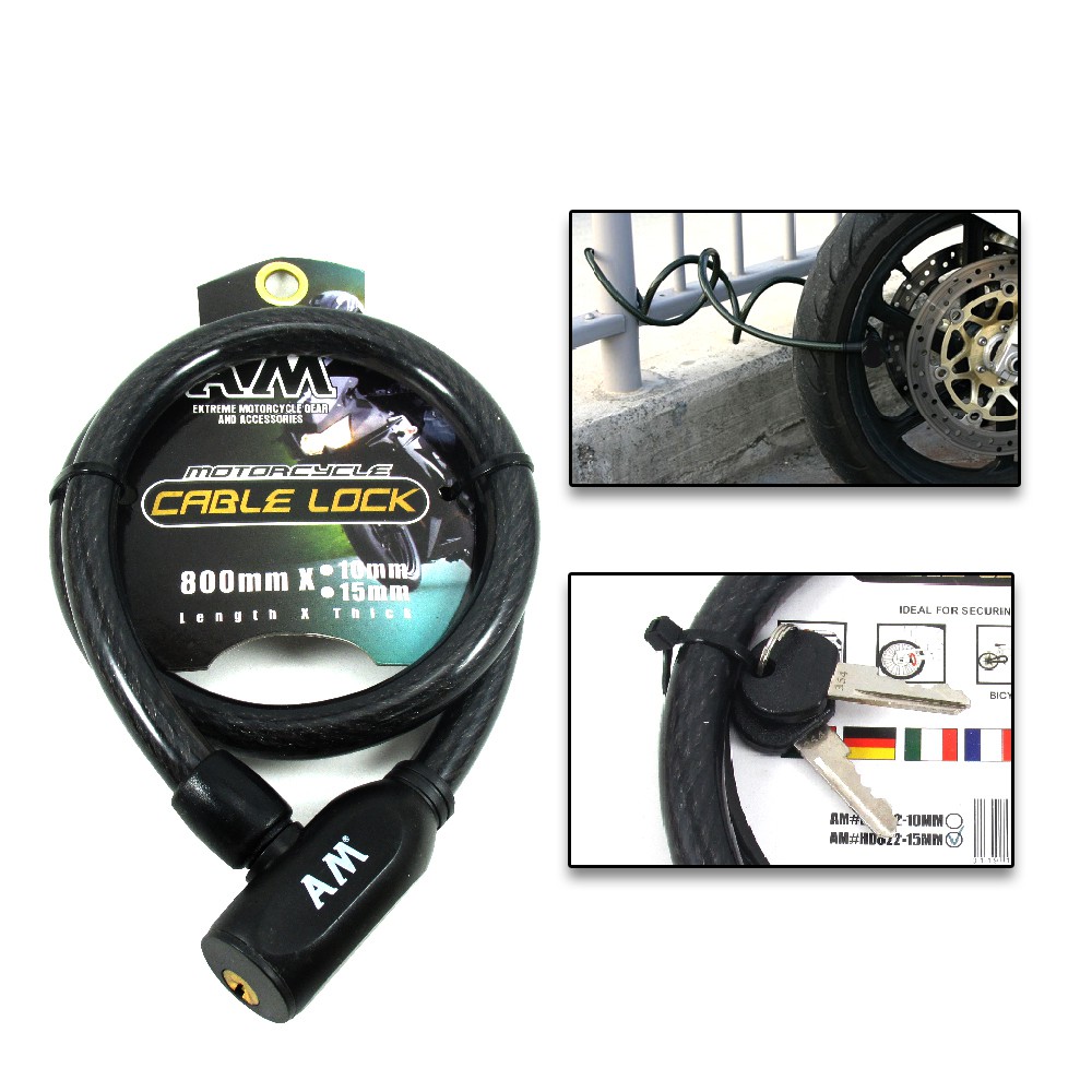 Heavy duty cable lock motorcycle online