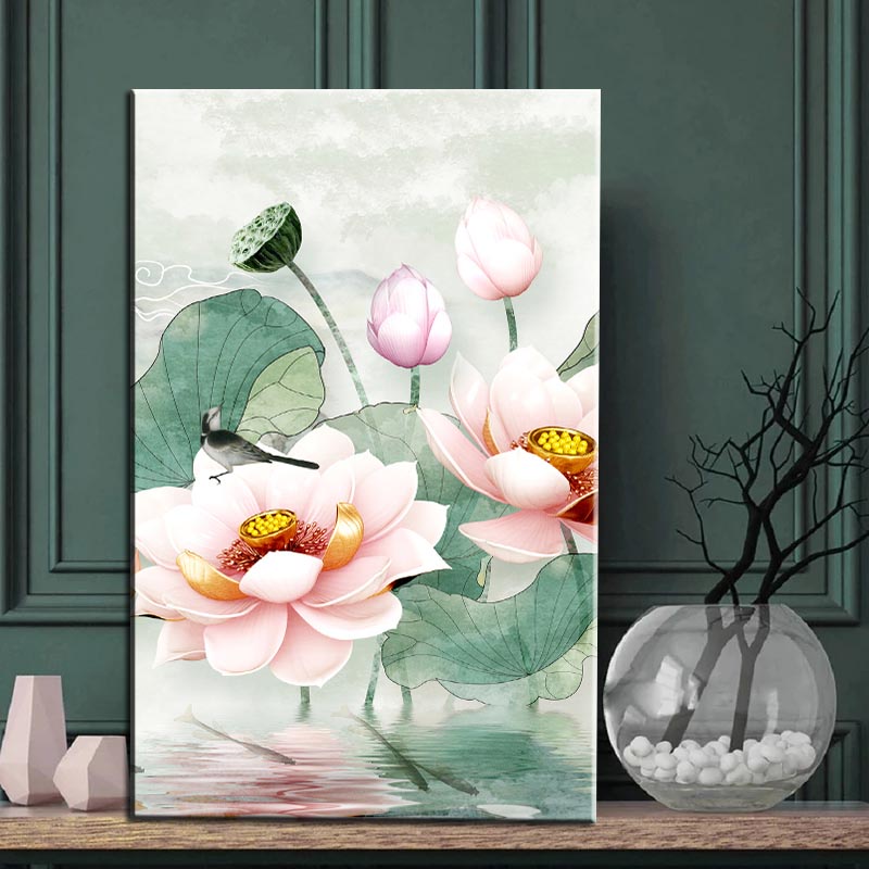 Modern Landscape Lotus Plant Wall Art Pictures and Canvas Painting For ...