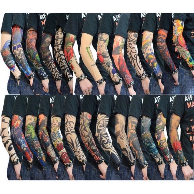 Tattoo Arm Sleeve Cover Cycling Sun Protective Sleeves 2Pcs/SET ...