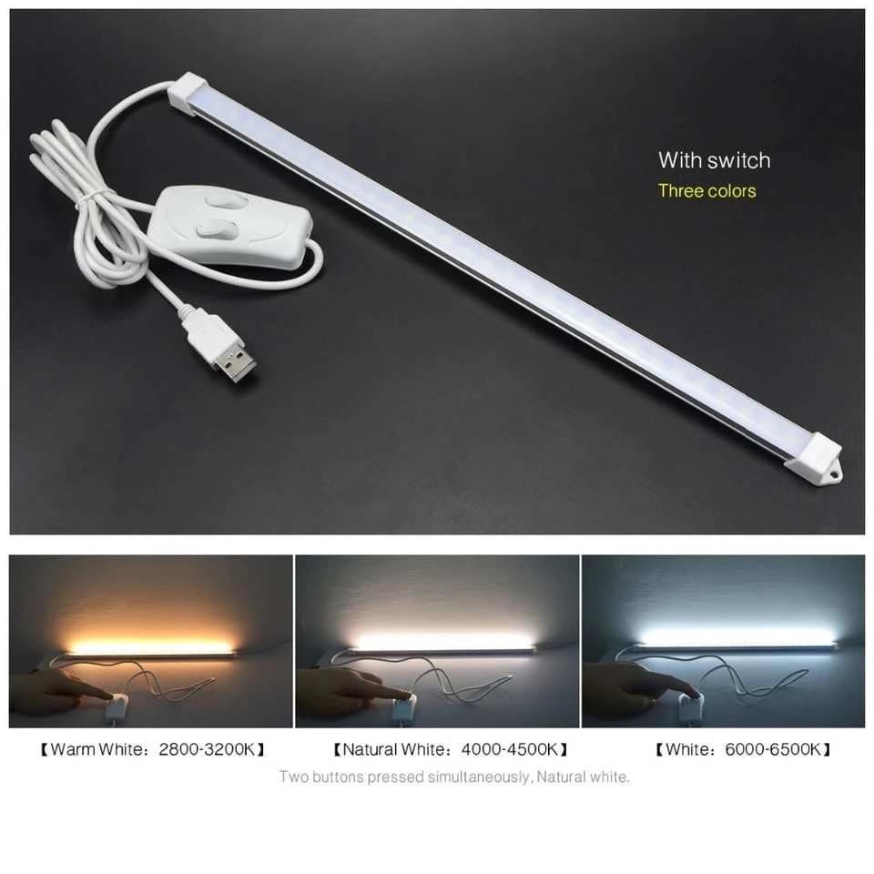 USB LED Rigid Strip Night Lamp Home Decorators 5W With Switch 3 Mode ...