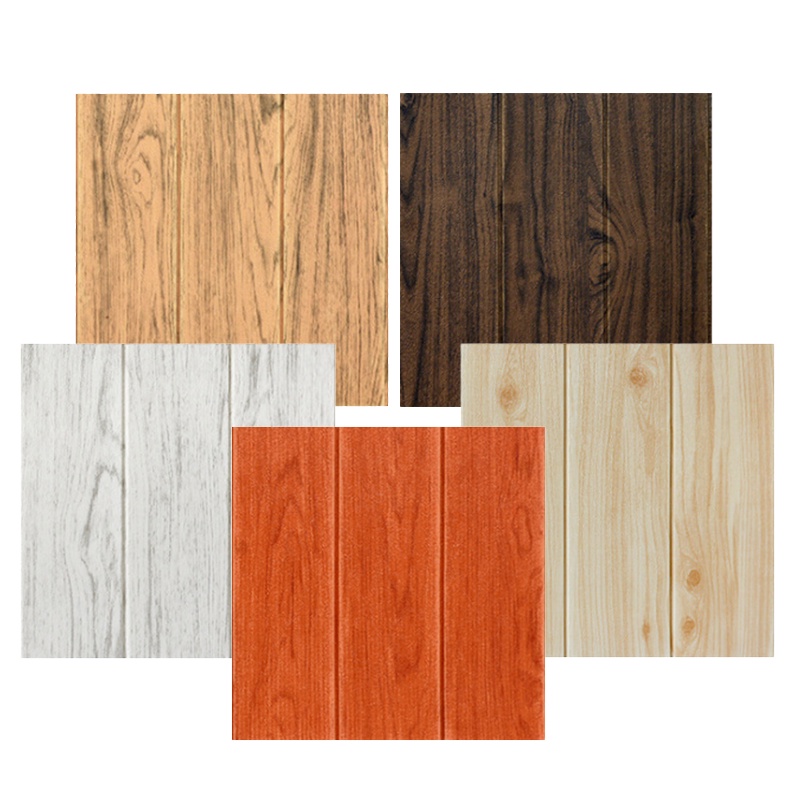 HOT New 3D Wood grain Wallpaper Waterproof foam Wall Paper self ...
