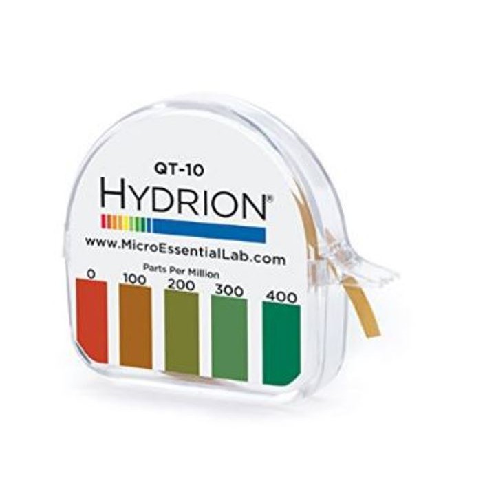 Hydrion 0400 ppm Quat Test Strips Paper with Dispenser Quat Check QT