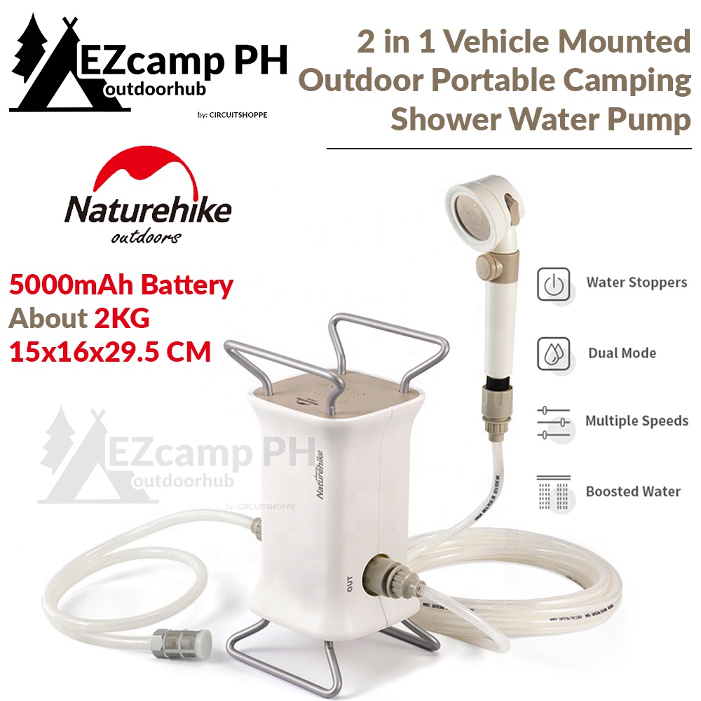 Naturehike 2 in 1 Vehicle Mounted Outdoor Camping Portable Water Shower