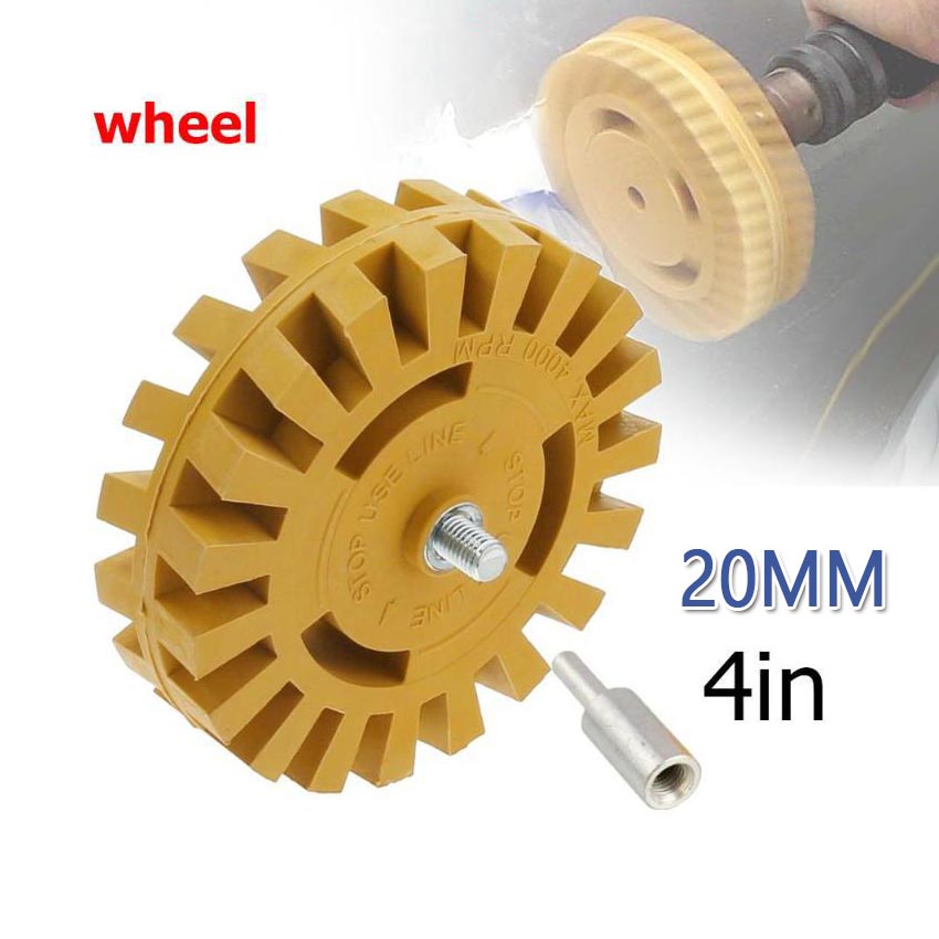 Car Rubber Eraser Wheel W/ Drill Adapter Decals Glue Tape Sticker ...