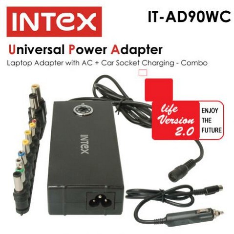 iNTEX Universal Power Adapter LAPTOP Adapter with AC+Car Socket ...