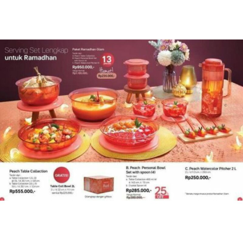 Peach Table Collection Set Tupperware | Shopee Philippines