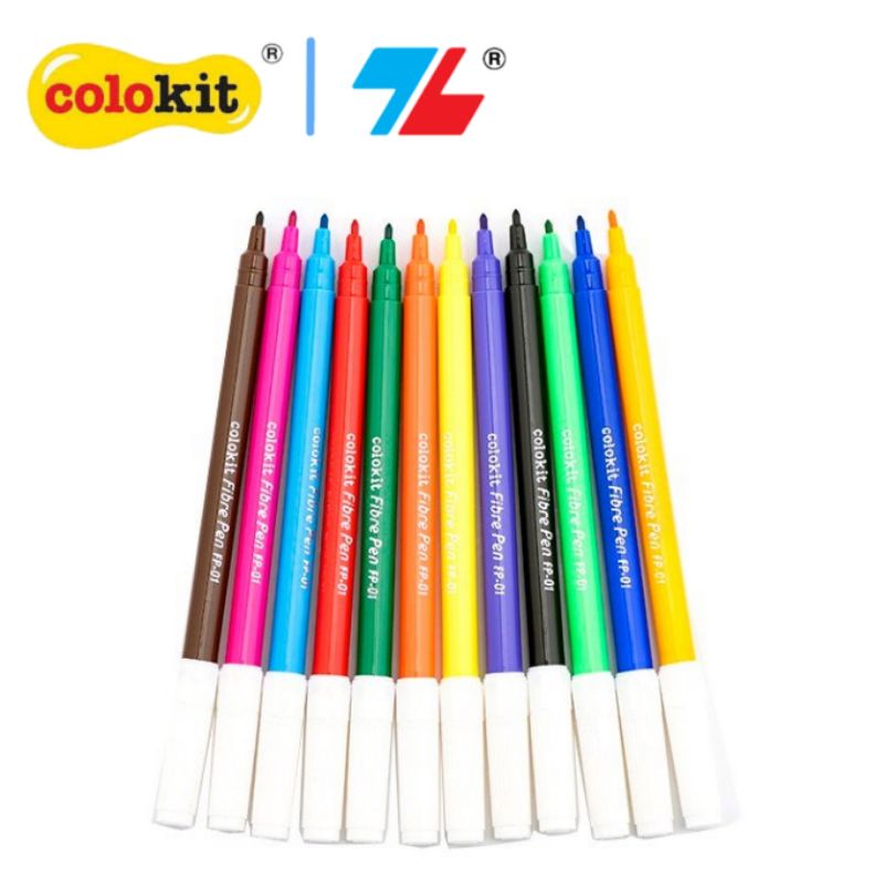 Colokit /Thien Long FP-01 Colored Brush Pen, 12 Colors/Tail (genuine ...