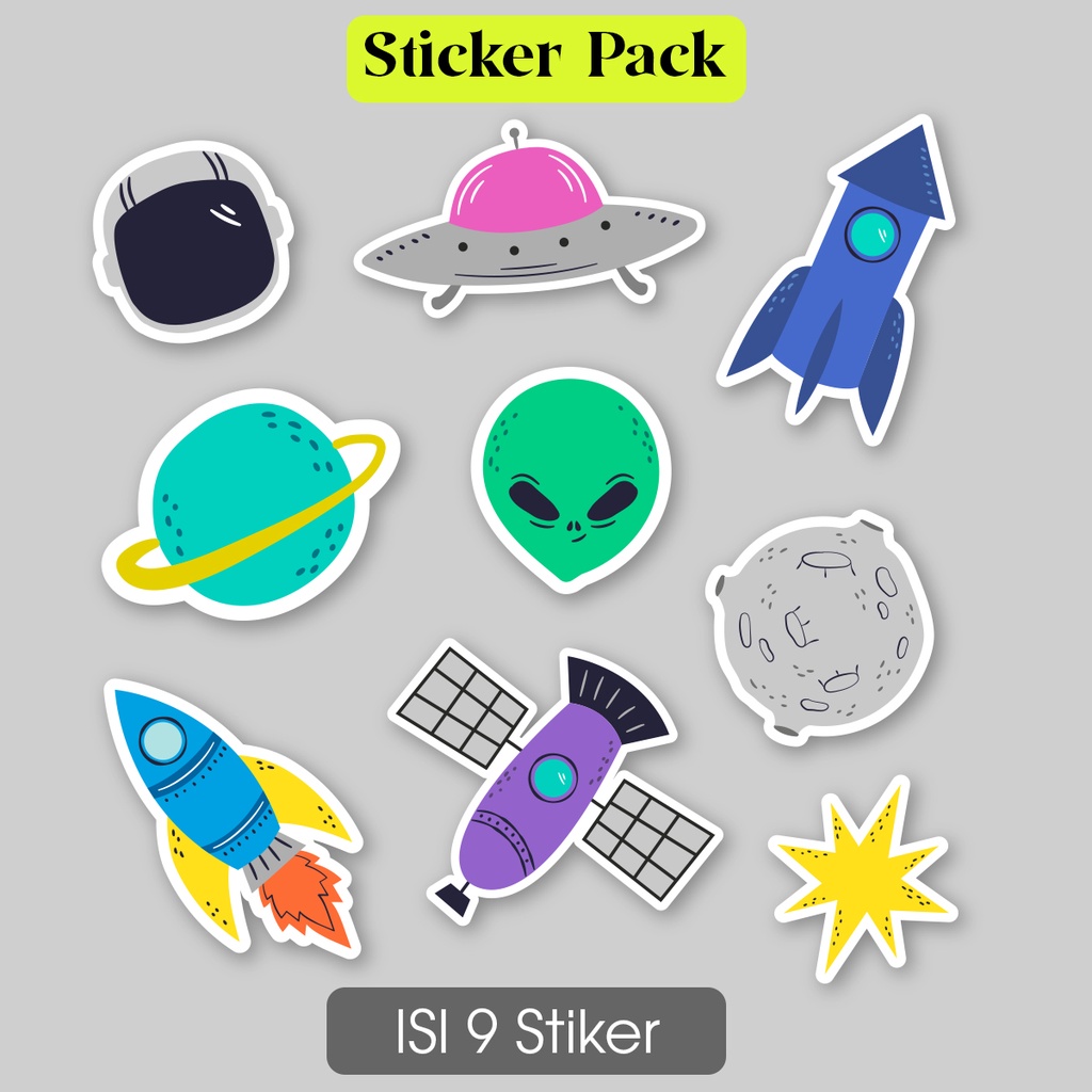 NASA Space and Alien Sticker Pack contains 10 pcs Waterproof Aesthetic ...