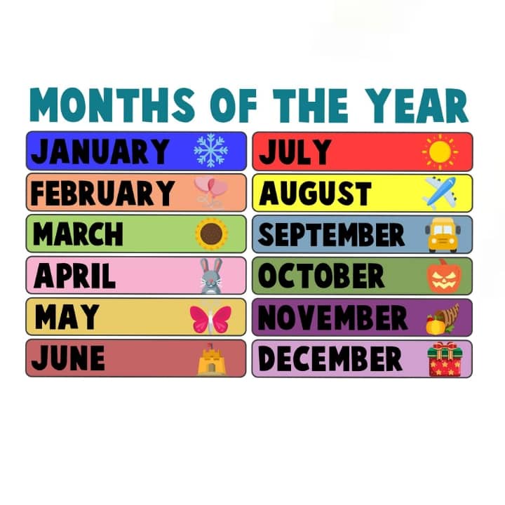 Months of the Year, Laminated Educational Charts for Kids and Students ...