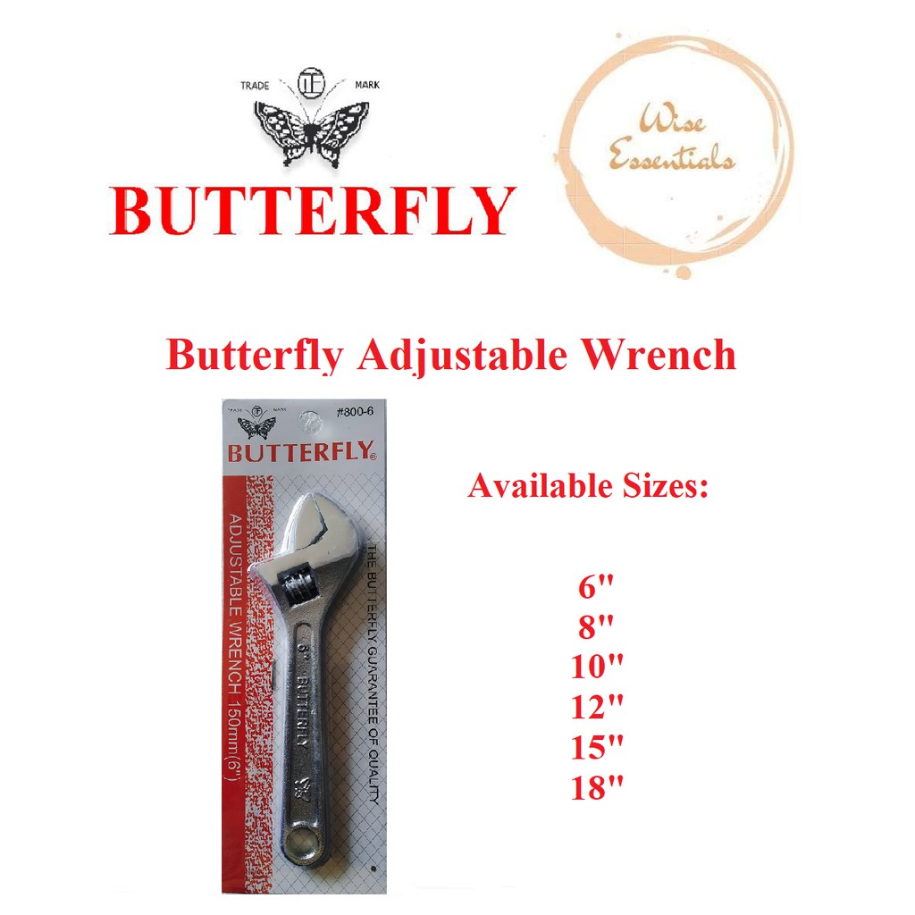 BUTTERFLY Adjustable Wrench 15" & 18" Shopee Philippines