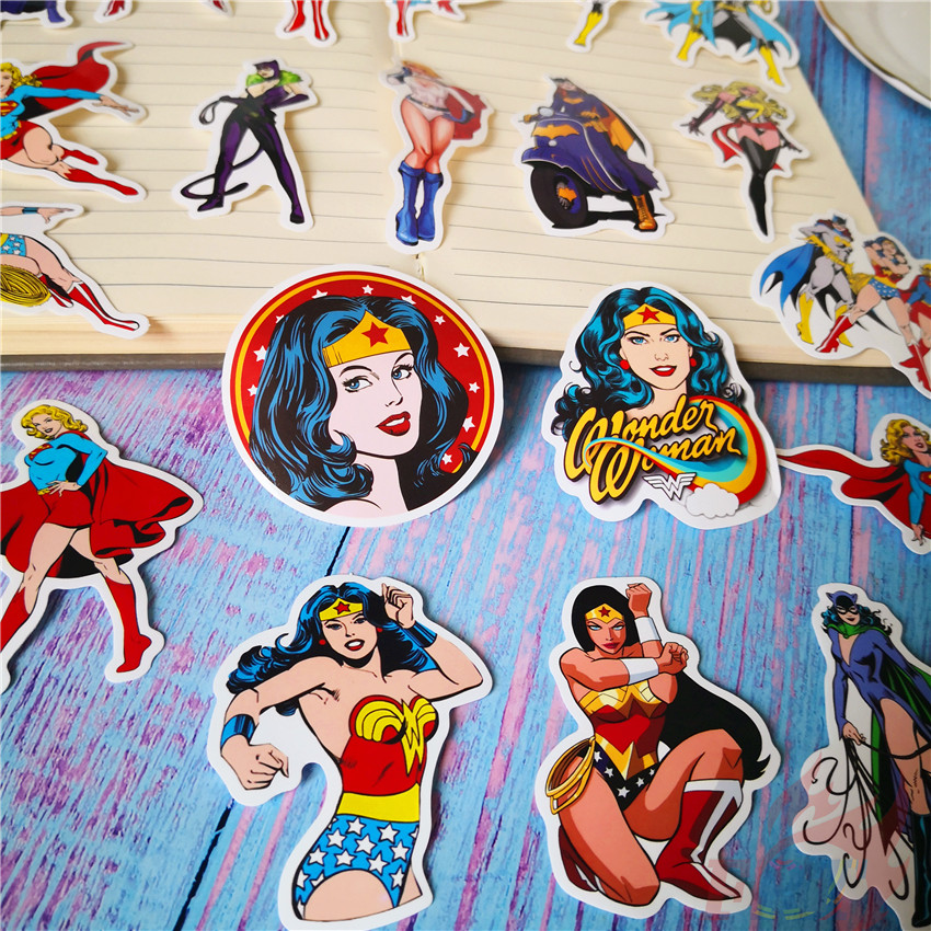 Wonder Woman - DC Superhero Stickers 20Pcs/Set DIY Fashion Luggage ...