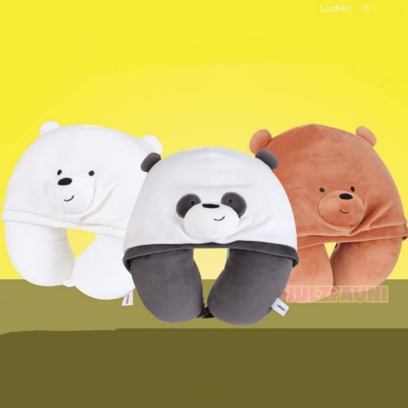 Miniso we bare bears neck pillow with hood hotsell