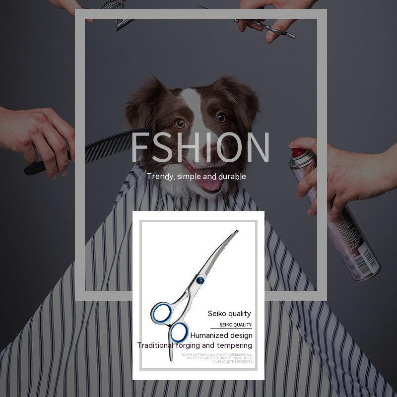 6" Upward Curved Grooming Scissors For Dogs & Cats - Quality Steel (Warranty)