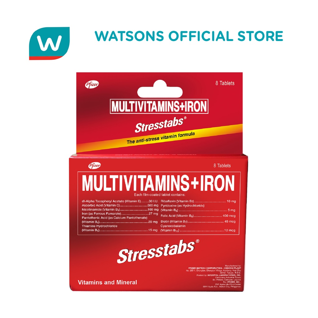 STRESSTABS Multivitamins + Iron 8 Tablets Shopee Philippines