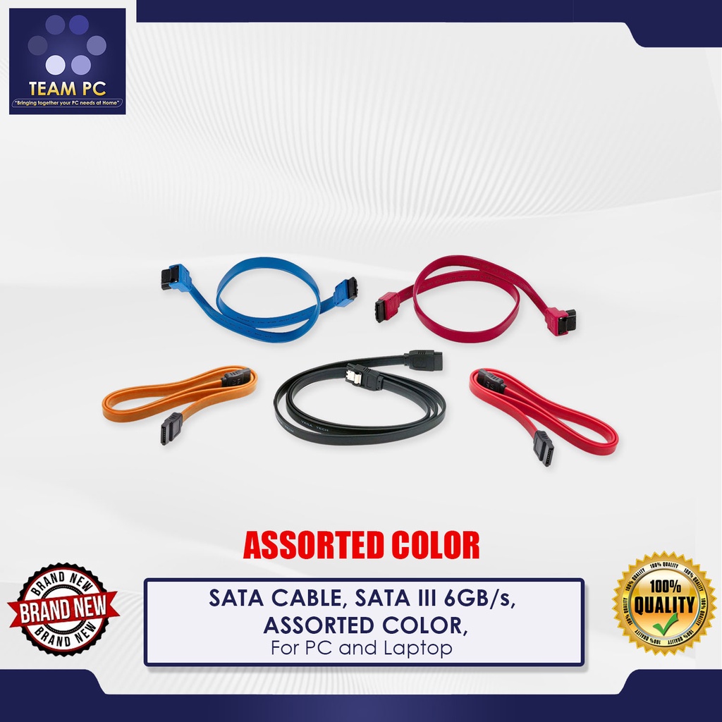 SATA CABLE, SATA III 6GB/s, ASSORTED COLOR, For PC and Laptop | Shopee ...