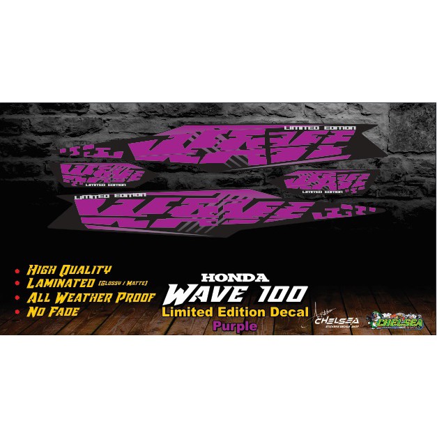 Honda Wave 100 Limited Edition Stock Decals / Stickers with freebies ...