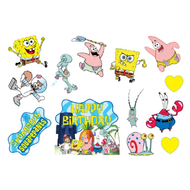 SPONGEBOB SQUAREPANT Cake Topper Cupcake Topper Kek Topper | Shopee ...