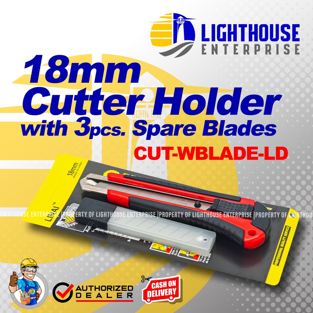 Snap Off Cutter Blade Knife Cutter Knife with 3pcs Blade(CUT-WBLADE-LD ...