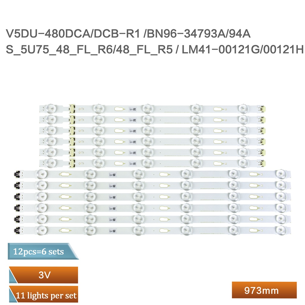 Produktbild von 12er-Set LED-Hintergrundbeleuchtung Für UE48JU6060 – Passt Genau!