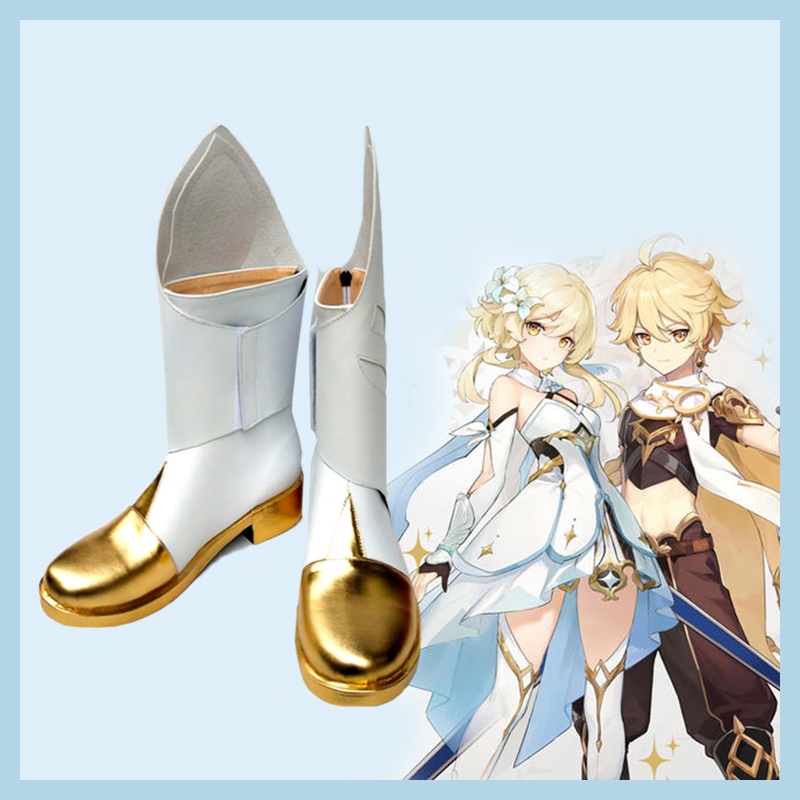 Genshin Impact Traveler Boots Halloween Costumes Accessory Cosplay Shoes