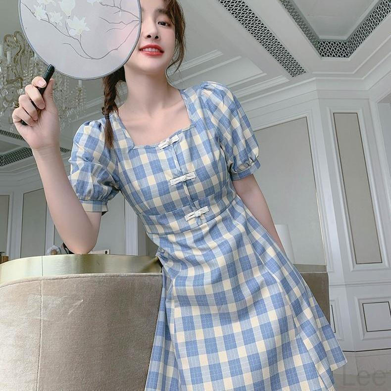 Light blue best sale plaid dress