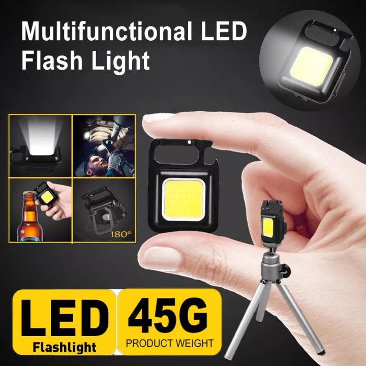 Rechargeable keychain light mini Led Keychain Flashlight COB Light ...