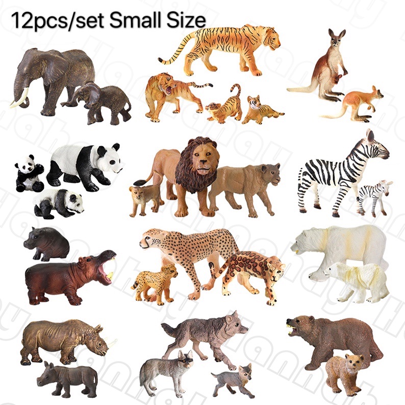 12pcs/Set Small Dinosaurs Ocean Wild Replite Farm Simulation Animals ...