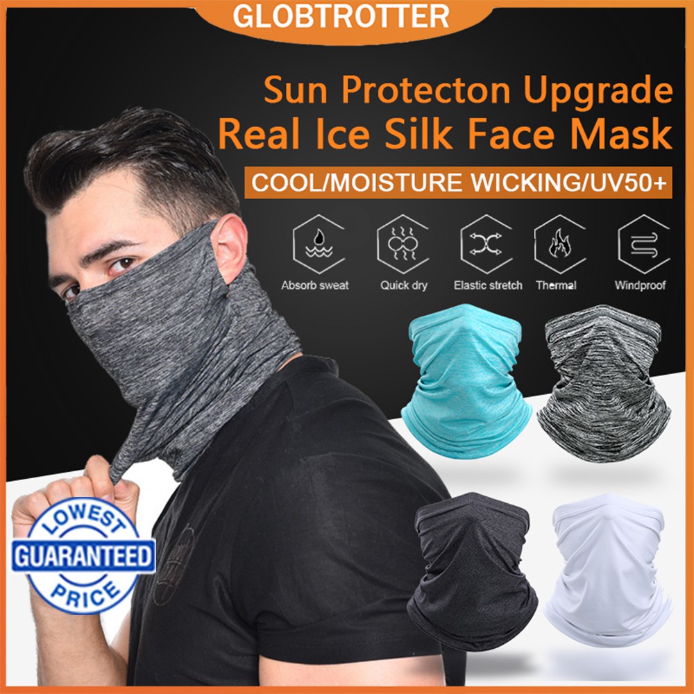 Globetrotter Ice Silk Cycling Face Mask Anti-sweat Breathable ...