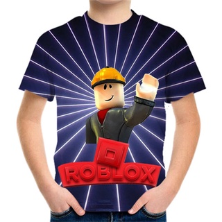 ROBLOX（4-14 Years Old)Kids Fashion T-Shirt Boys Daily Short Sleeve Shirts  Baby Casual Tops Games Adventure Summer Clothes