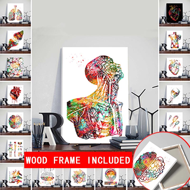 Astrdecor Colorful human body poster with frame | Shopee Philippines
