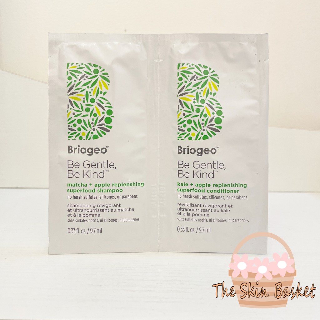 BRIOGEO Be Gentle, Be Kind™ Matcha + Apple Replenishing Superfood Shampoo + Conditioner Sample