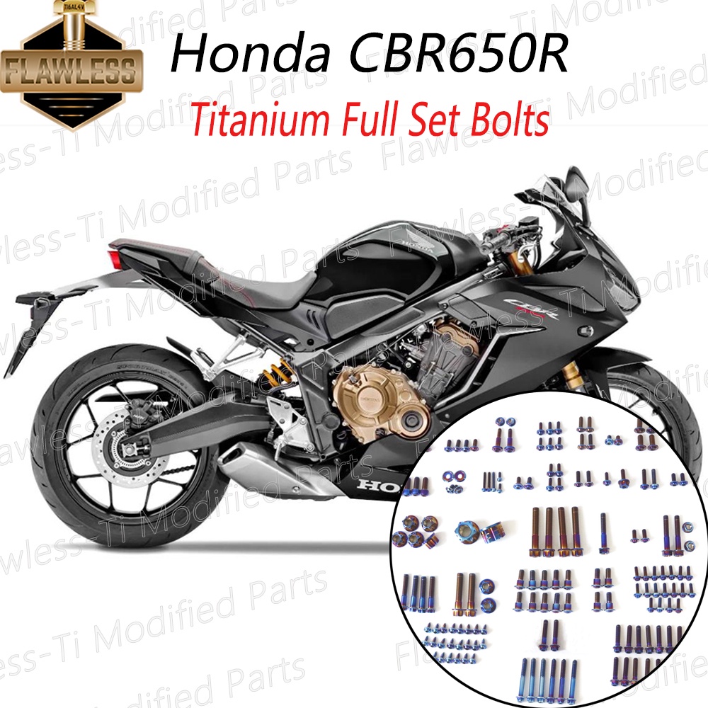 FlawlessTi Honda CBR650R Left Shift Lever Front Rear Brake Line