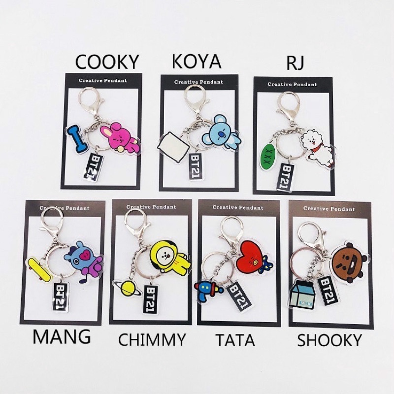 BT 21 Acrylic Keychains Cooky Tata RJ Shooky | Shopee Philippines